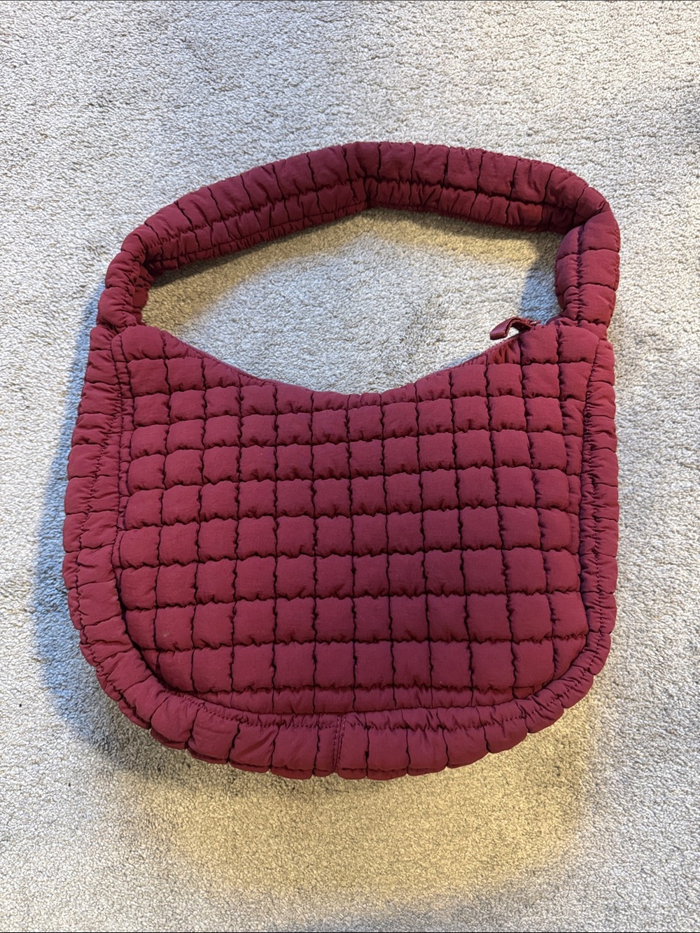 FLX Quilted Shoulder Bag in Burgundy